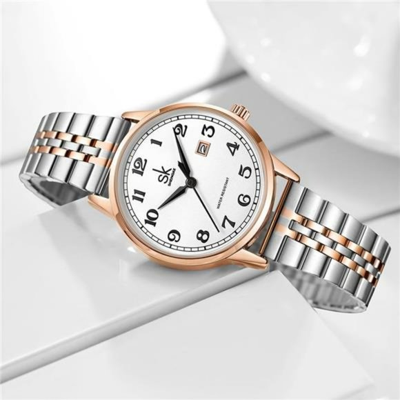 SK Women Watches with Stainless Steel Band, Calendar Watch main image 5